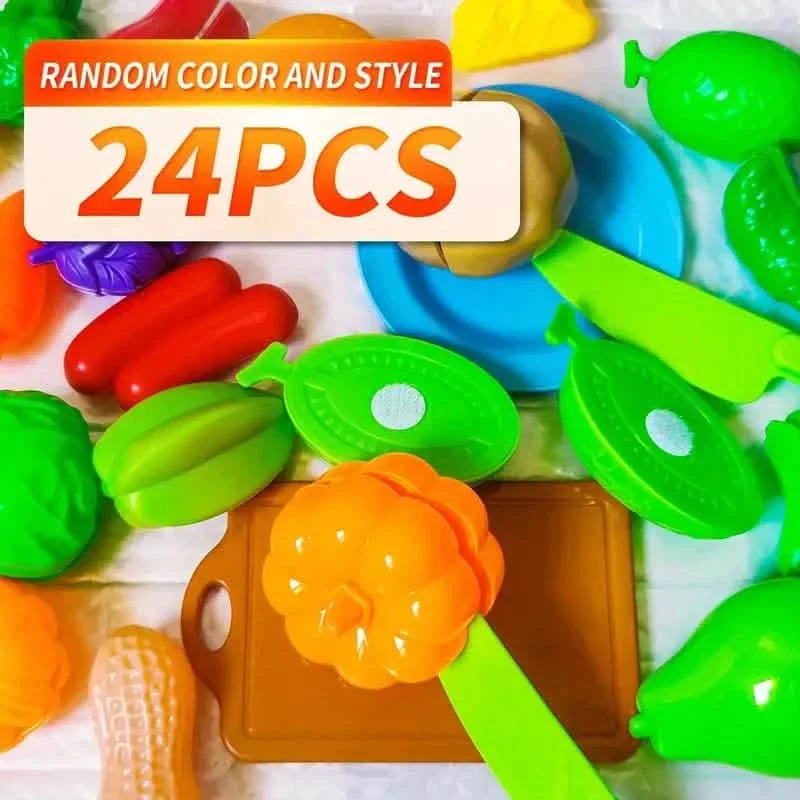 24-Pieces: Fun Food Cutting, Fruit and Vegetable Toys
