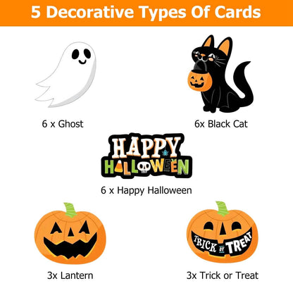 24-Pieces: Halloween Party Striped Decorative Paper Straws