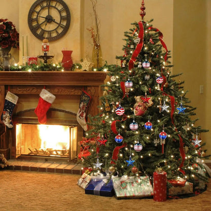 24-Pieces Set: Hanging Ornaments Ball Star Patriotic