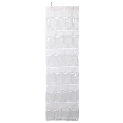 24-Pocket: Over the Door Shoes Rack Crystal Clear Organizer