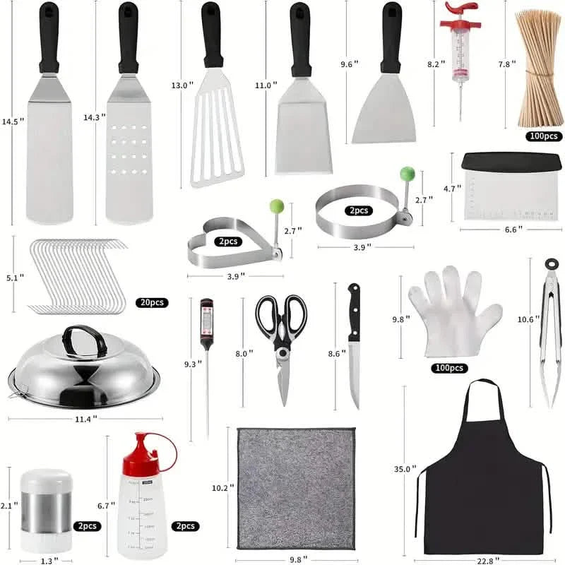 245-Piece Set: Griddle Spatula Kit with Storage Bag