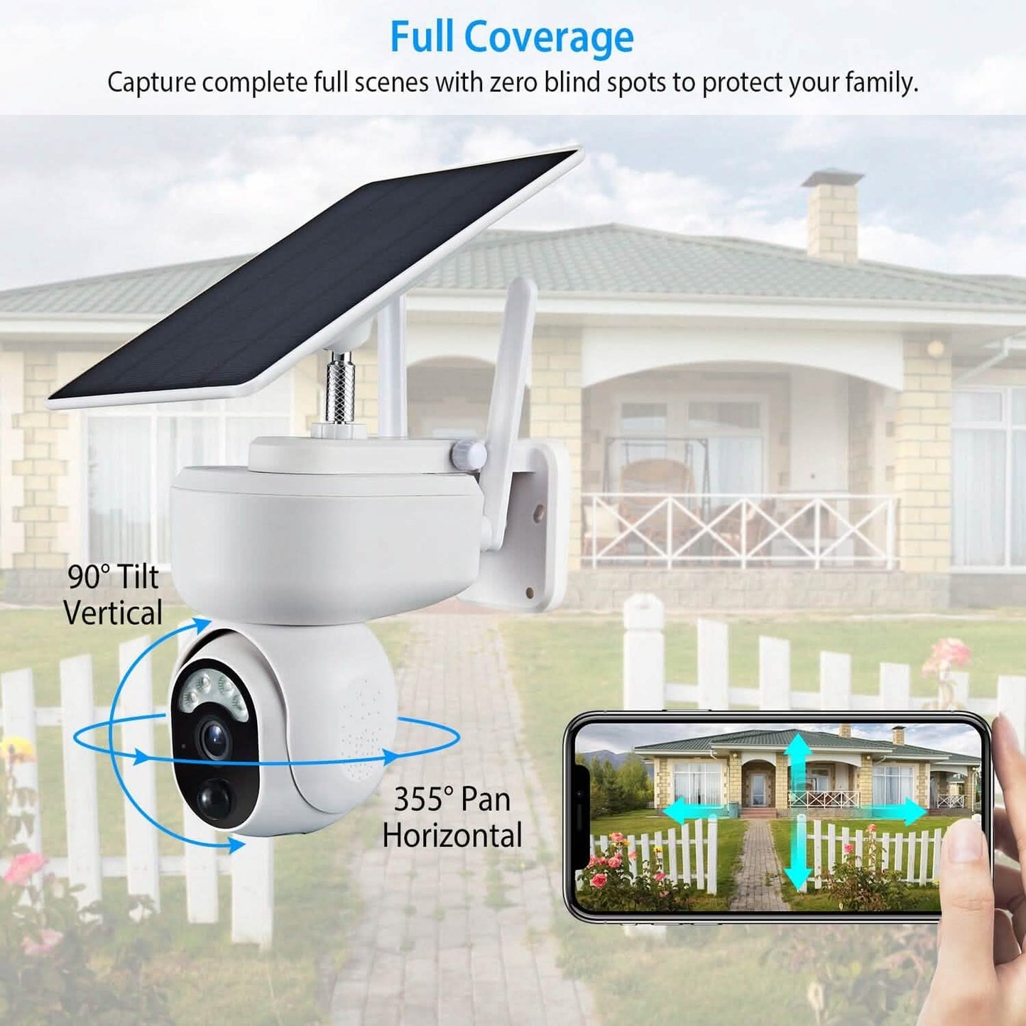 2.4G Wifi Solar Wireless 1080P Surveillance Camera with Flood Light Night Vision
