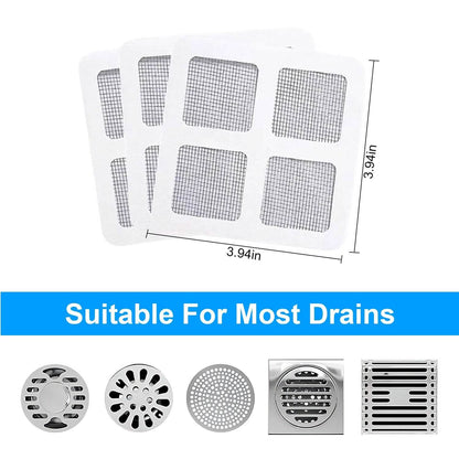25-Pack:  3.94 x 3.94" Disposable Floor Drain Sticker Hair Catcher