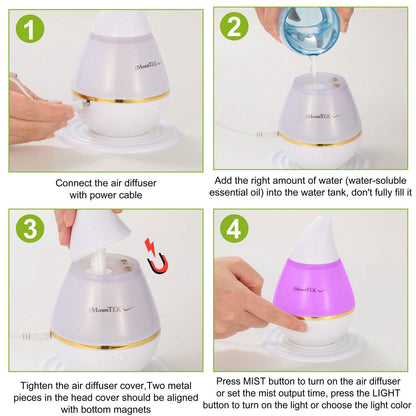 250 ML Cool Mist Humidifier with 7 Color Changeable LED Lights