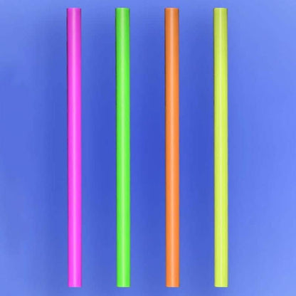250-Pieces: Wow Plastic Neon Disposable Plastic Drinking Straws
