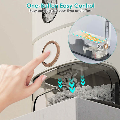 25LBS Vertical Rice Dispenser With Dustproof Lid Large Capacity Grain Storage Container With Measuring Cup Built-In