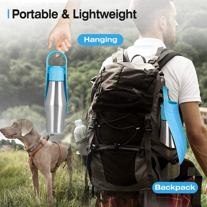 25oz Portable Dog Stainless Steel Water Dispenser Leak Proof Design