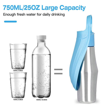 25oz Portable Dog Stainless Steel Water Dispenser Leak Proof Design