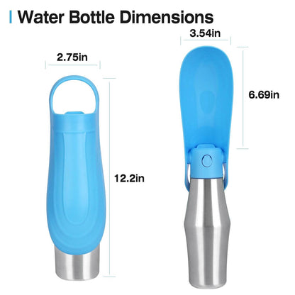 25oz Portable Dog Stainless Steel Water Dispenser Leak Proof Design