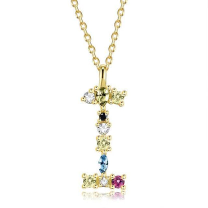 26 Alphabet Necklaces Opal Zirconia 925 Sterling Silver Necklace