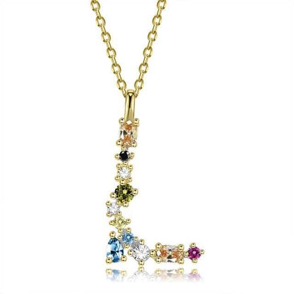 26 Alphabet Necklaces Opal Zirconia 925 Sterling Silver Necklace