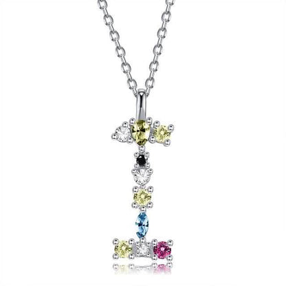 26 Alphabet Necklaces Opal Zirconia 925 Sterling Silver Necklace