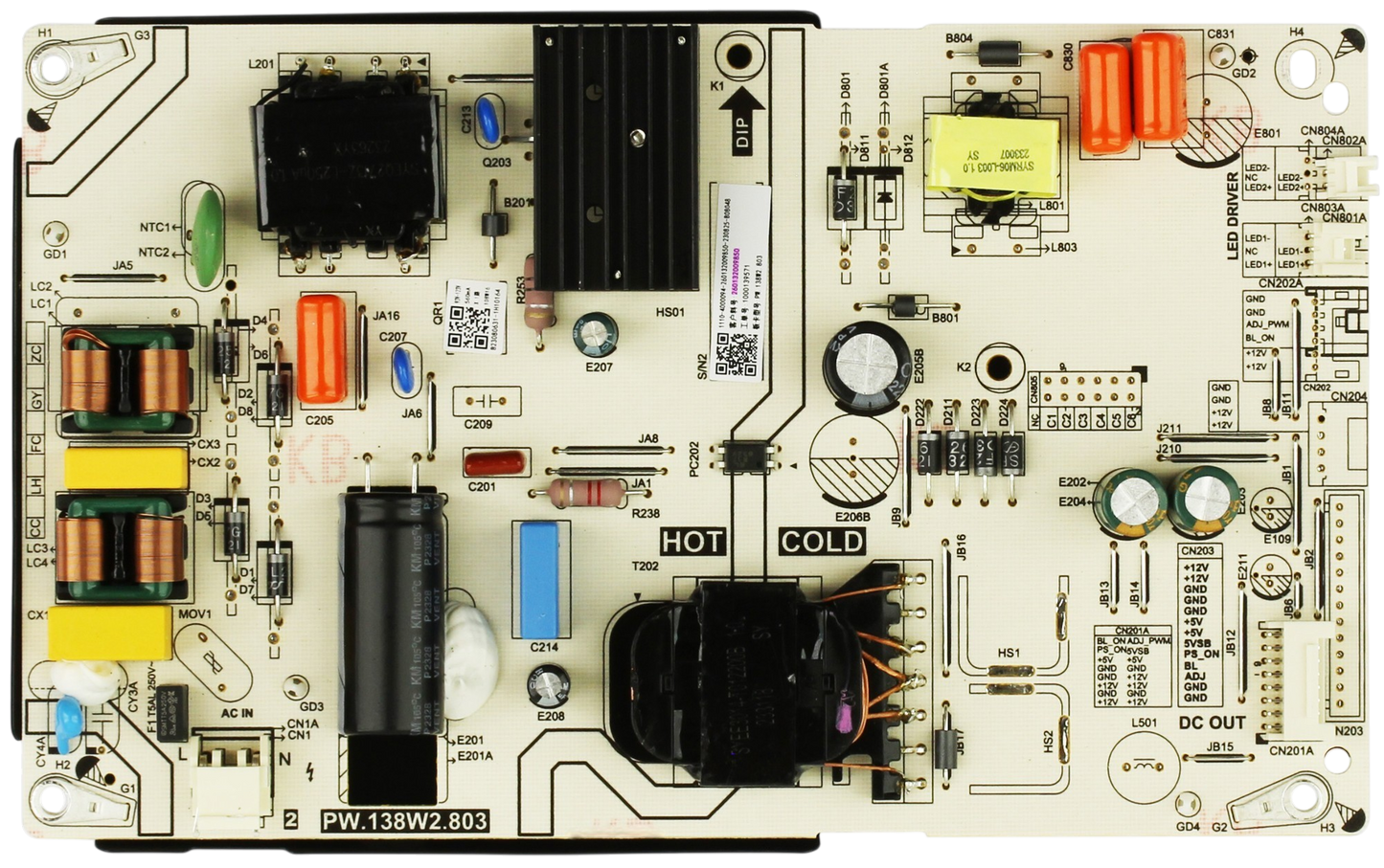 260132009850 Philips Power Supply Board, PW.138W2.803, 50PUL6533/F7