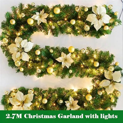 2.7 Meter Christmas Rattan Garland Decorative
