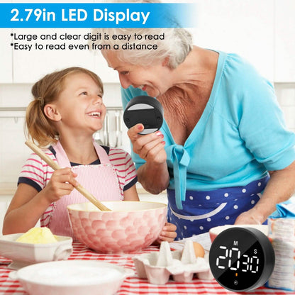 2.79" LED Digital Electronic Countdown Timer Dimmable Mutable Magnetic Clock