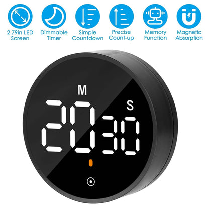 2.79" LED Digital Electronic Countdown Timer Dimmable Mutable Magnetic Clock