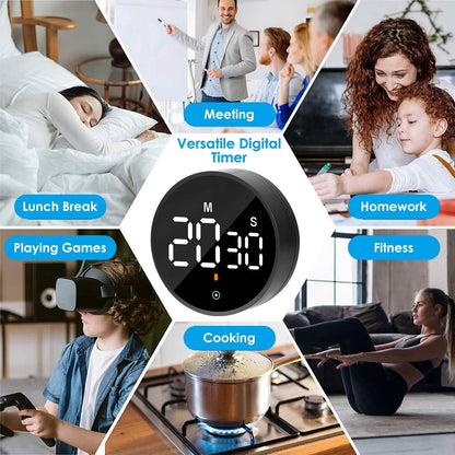 2.79" LED Digital Electronic Countdown Timer Dimmable Mutable Magnetic Clock