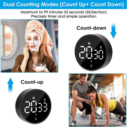 2.79" LED Digital Electronic Countdown Timer Dimmable Mutable Magnetic Clock