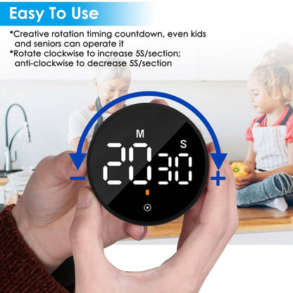 2.79" LED Digital Electronic Countdown Timer Dimmable Mutable Magnetic Clock