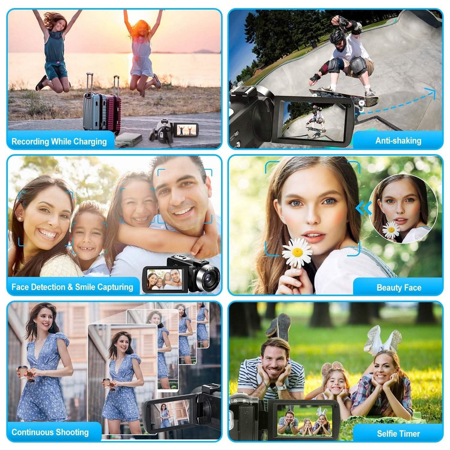 2.7K Camcorder 42MP 18x Zoom Digital Video Camera with 270° Rotating IPS Screen