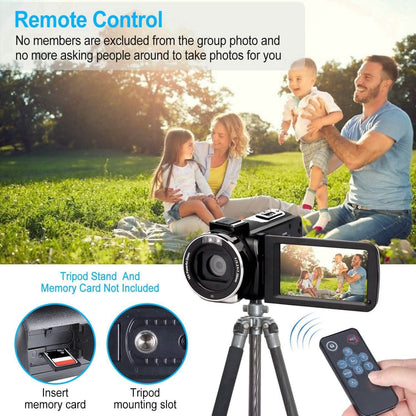 2.7K Camcorder 42MP 18x Zoom Digital Video Camera with 270° Rotating IPS Screen