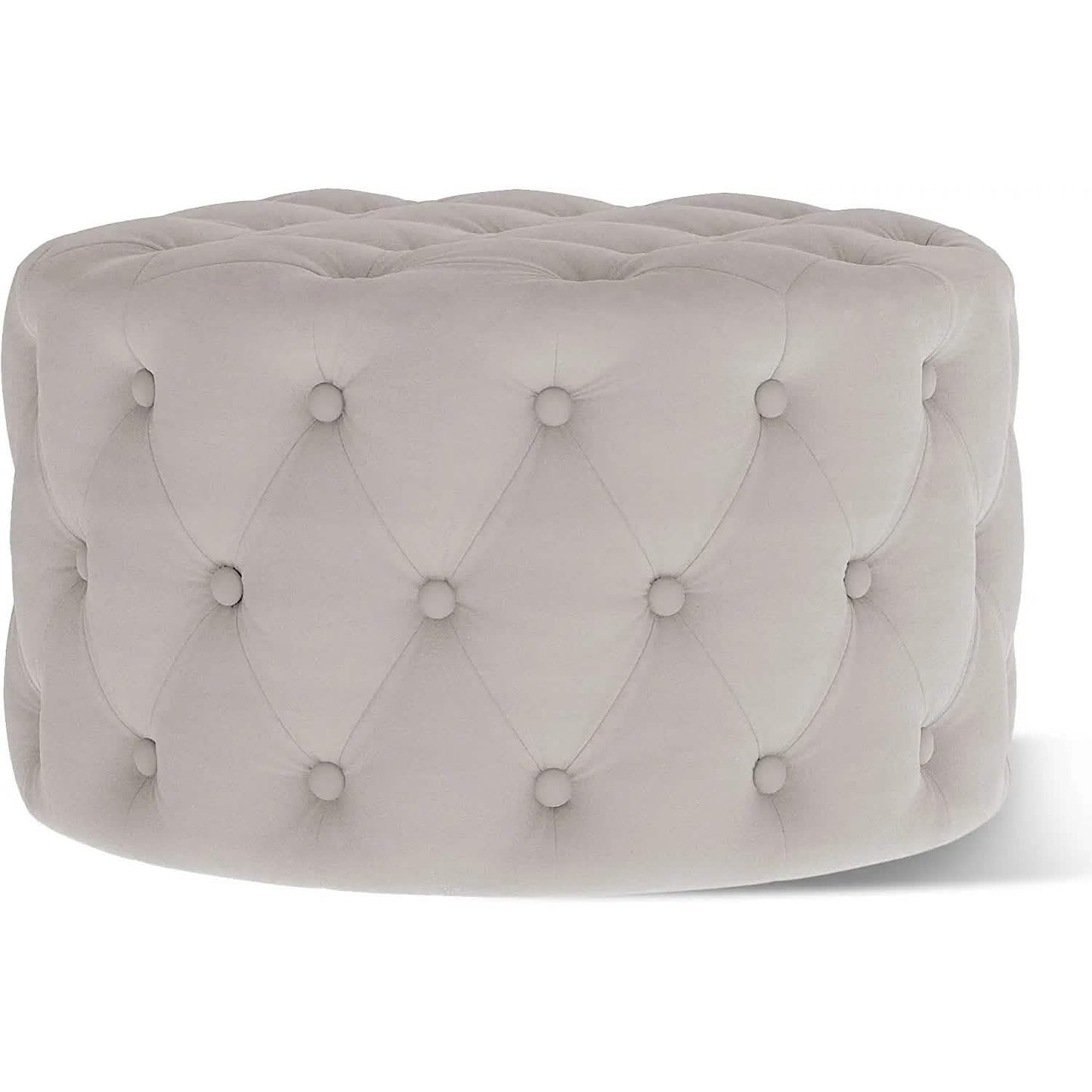 29.5" Tufted Velvet Round Ottoman Classic Button Living Room Footrest with Storage