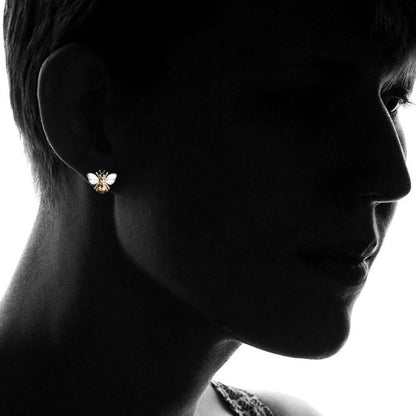 Tri-Tone Bumble Bee Stud Earrings Made with Swarovski Elements