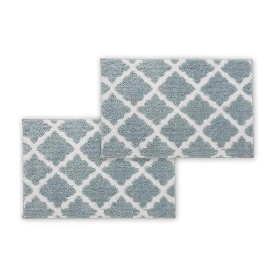 Bibb Home 1-2 Pack Trellis Micro Shag Bath Rugs 17" X 24"
