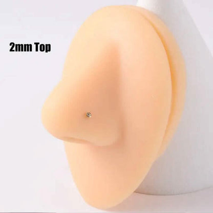 2mm Gold White Diamond Disposable Safe Nose Ear Nail Punch