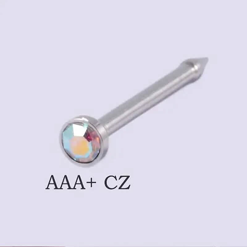 2mm Gold White Diamond Disposable Safe Nose Ear Nail Punch