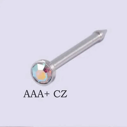2mm Gold White Diamond Disposable Safe Nose Ear Nail Punch
