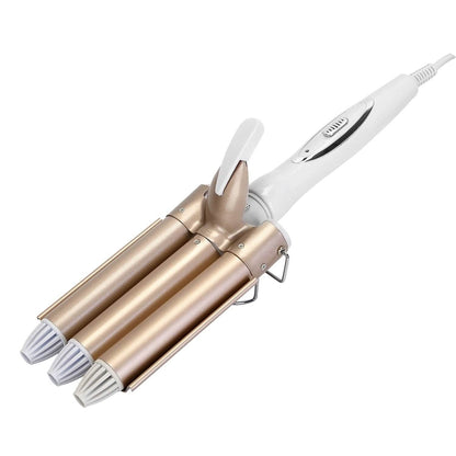 3-Barrel Curling Iron Wand Electric Hair Curler 1" Triple Hair Waver