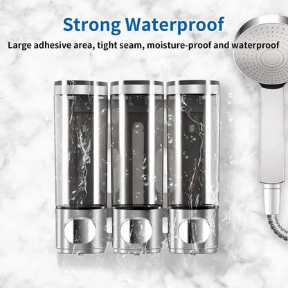 3-Chamber Shower Dispenser - Wall Mounted, No Leakage, No Drill
