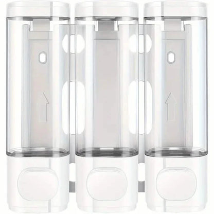 3-Chamber Shower Dispenser - Wall Mounted, No Leakage, No Drill
