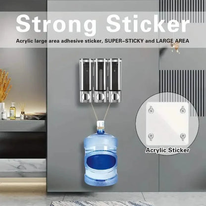 3-Chamber Shower Dispenser - Wall Mounted, No Leakage, No Drill