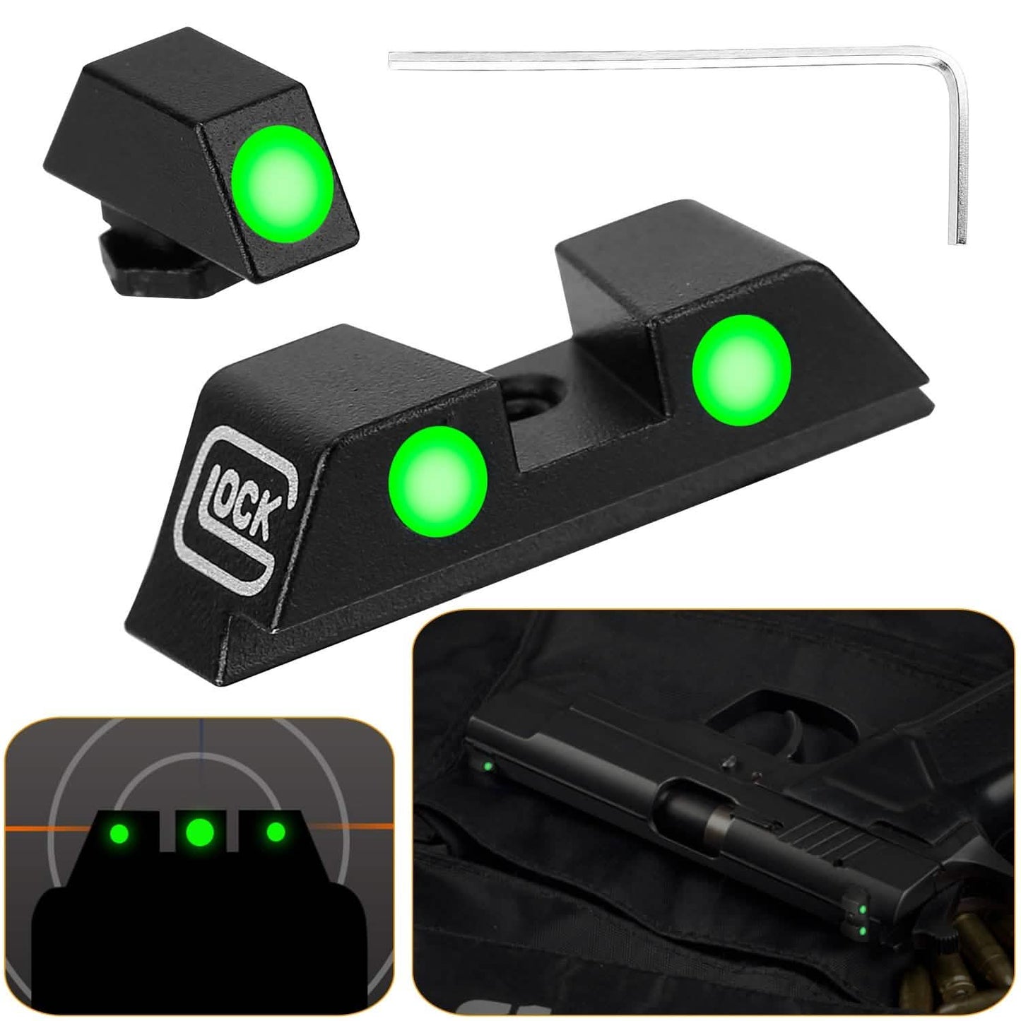 3-Dot Green Gun Night Sight Set