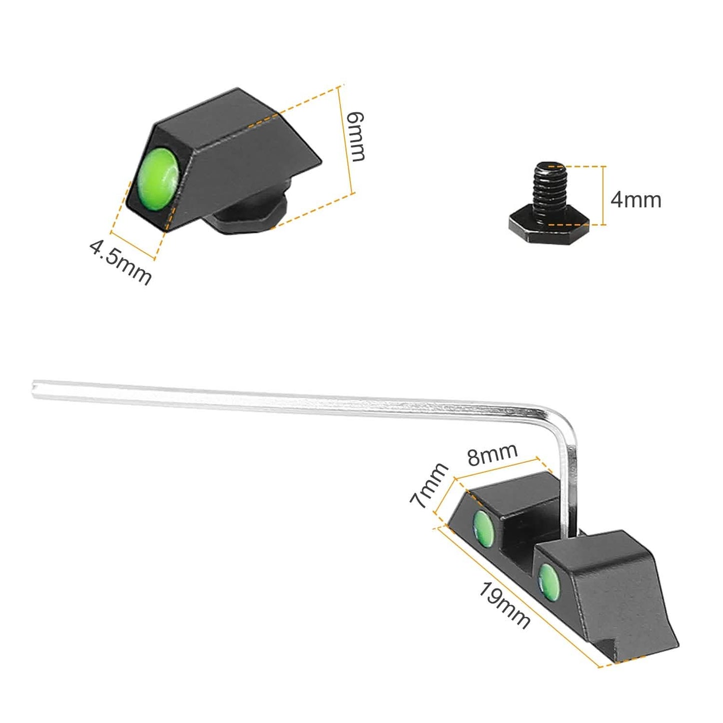 3-Dot Green Gun Night Sight Set