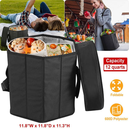 3 Gallon Collapsible Grocery Cooler Bag Seat Combo