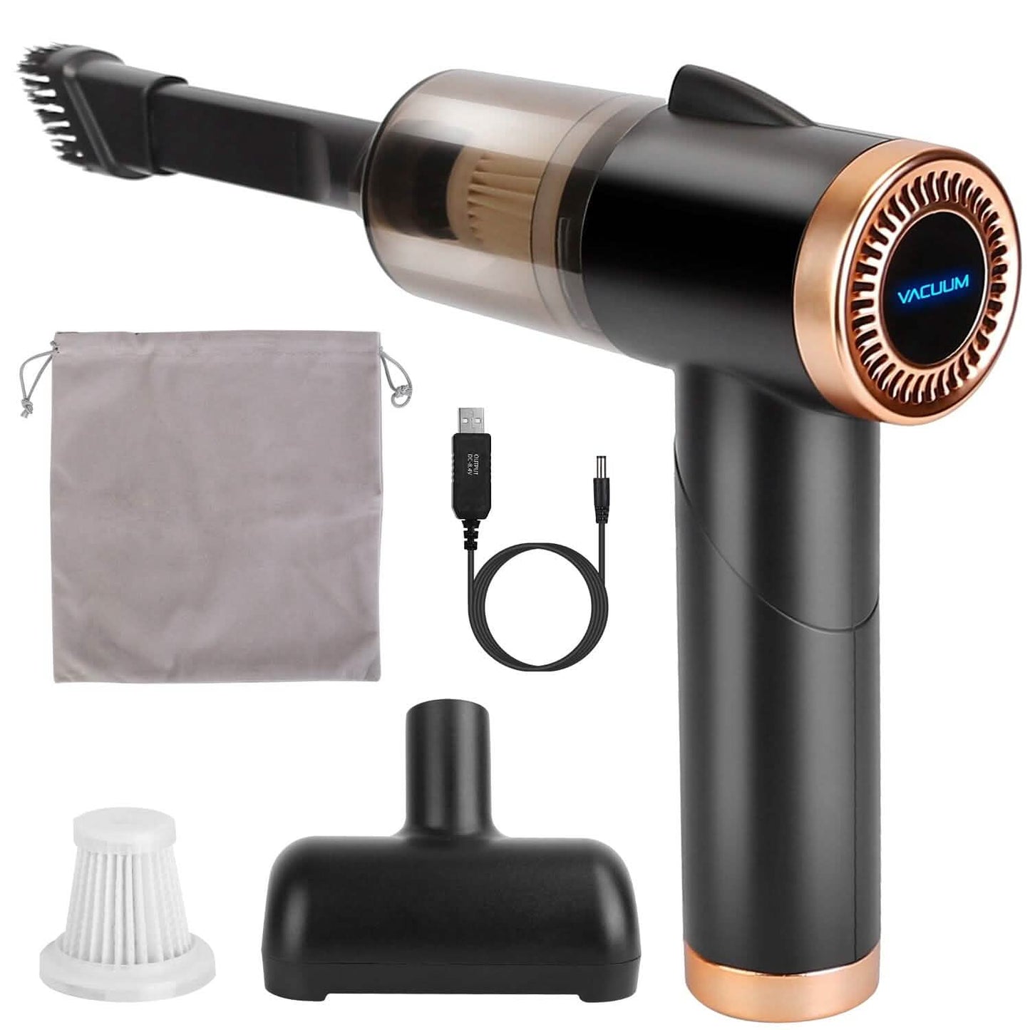 3-in-1 120W Portable Reachable Vacuum with Brush Nozzle