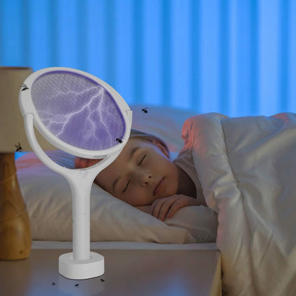 3-in-1 90º Rotating Electric Bug Zapper Racket