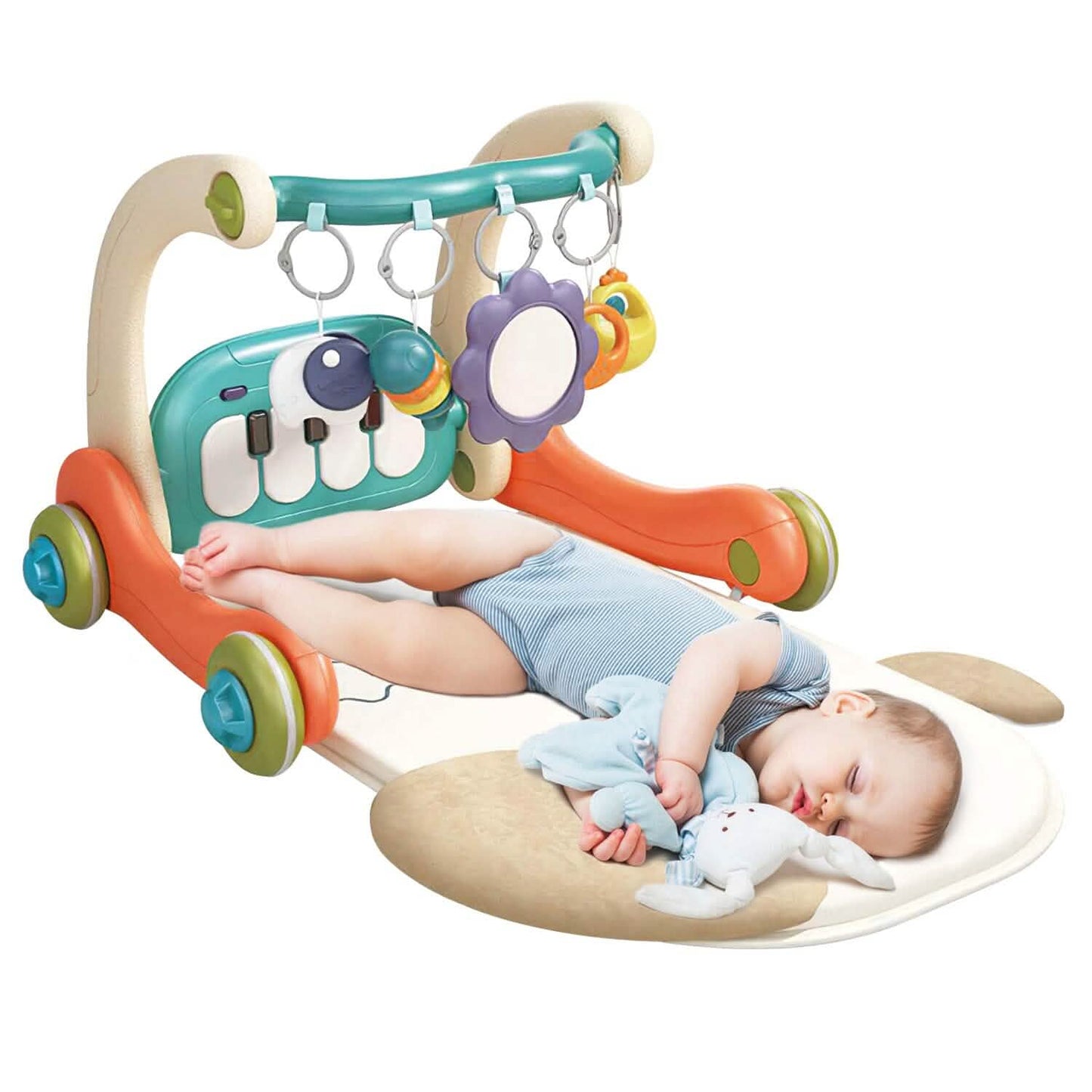 3-in-1 Baby Gym Playmat with Learning Walker for 0-12 Months Old