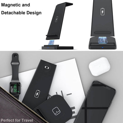 3-in-1 Foldable Fast Wireless Charging Stand