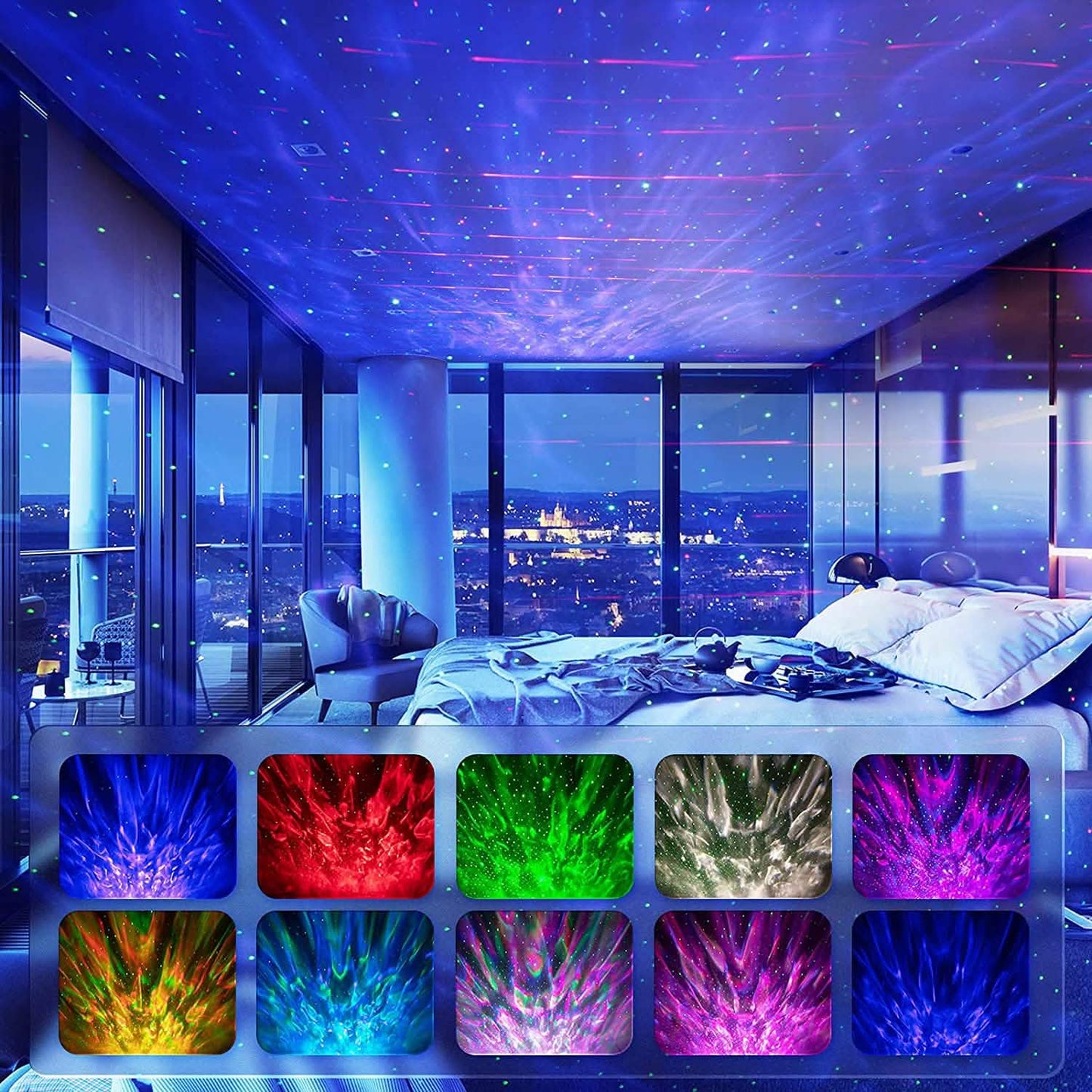 3-in-1 Galaxy Night Light Projector with Remote Control