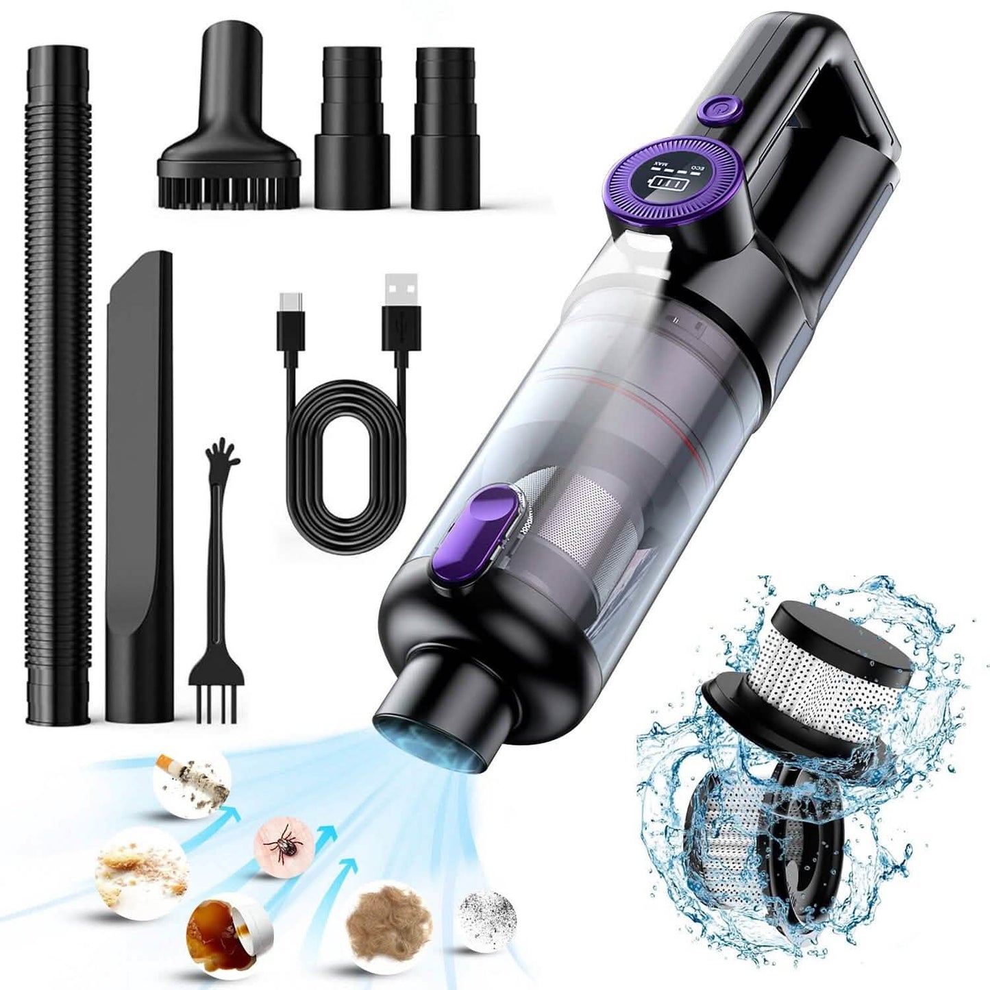 3-in-1 Handheld Cordless Car Vacuum Cleaner