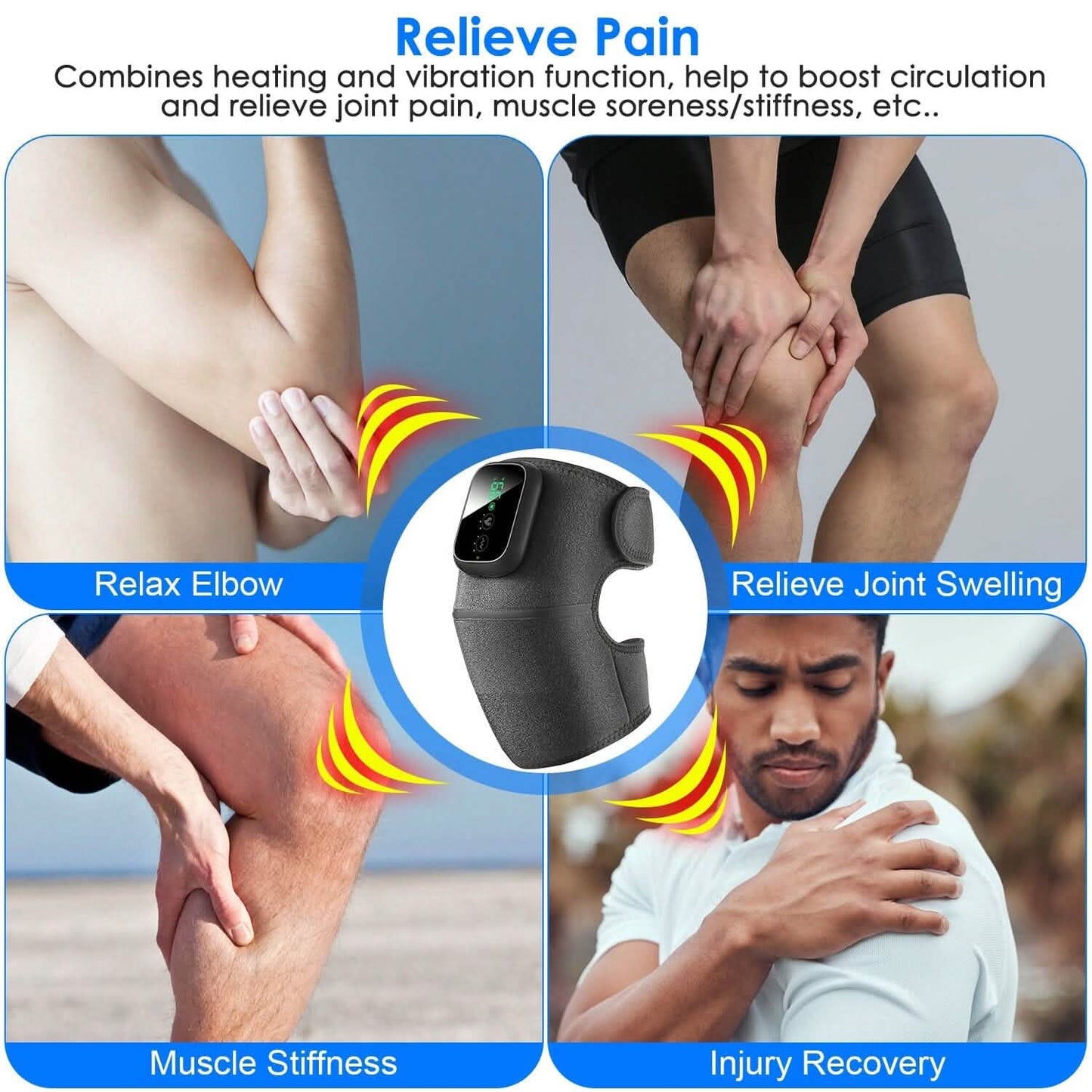 3-in-1 Heated Pads Massager with 3 Level Vibration