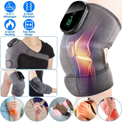 3-in-1 Heated Pads Massager with 3 Level Vibration