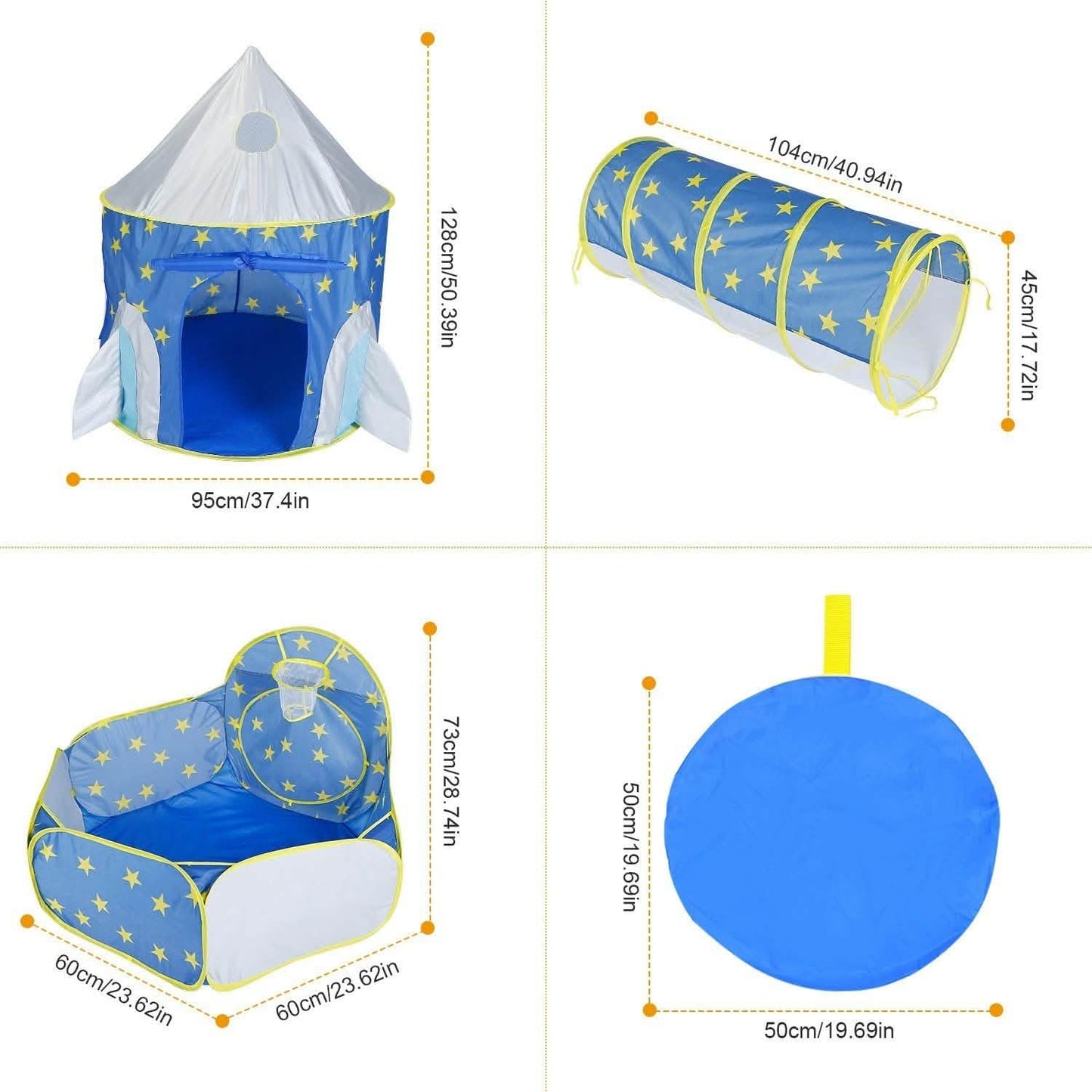 3-in-1 Kids Play Tent Ball Pit Set