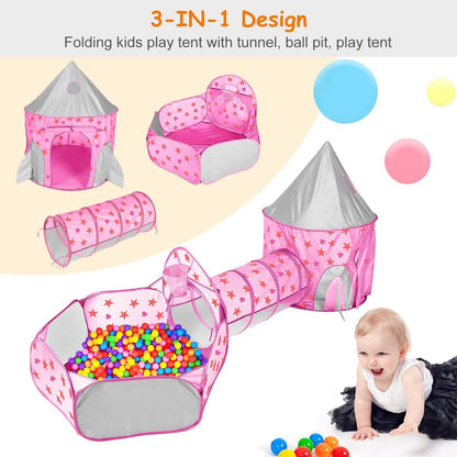 3-in-1 Kids Play Tent Ball Pit Set