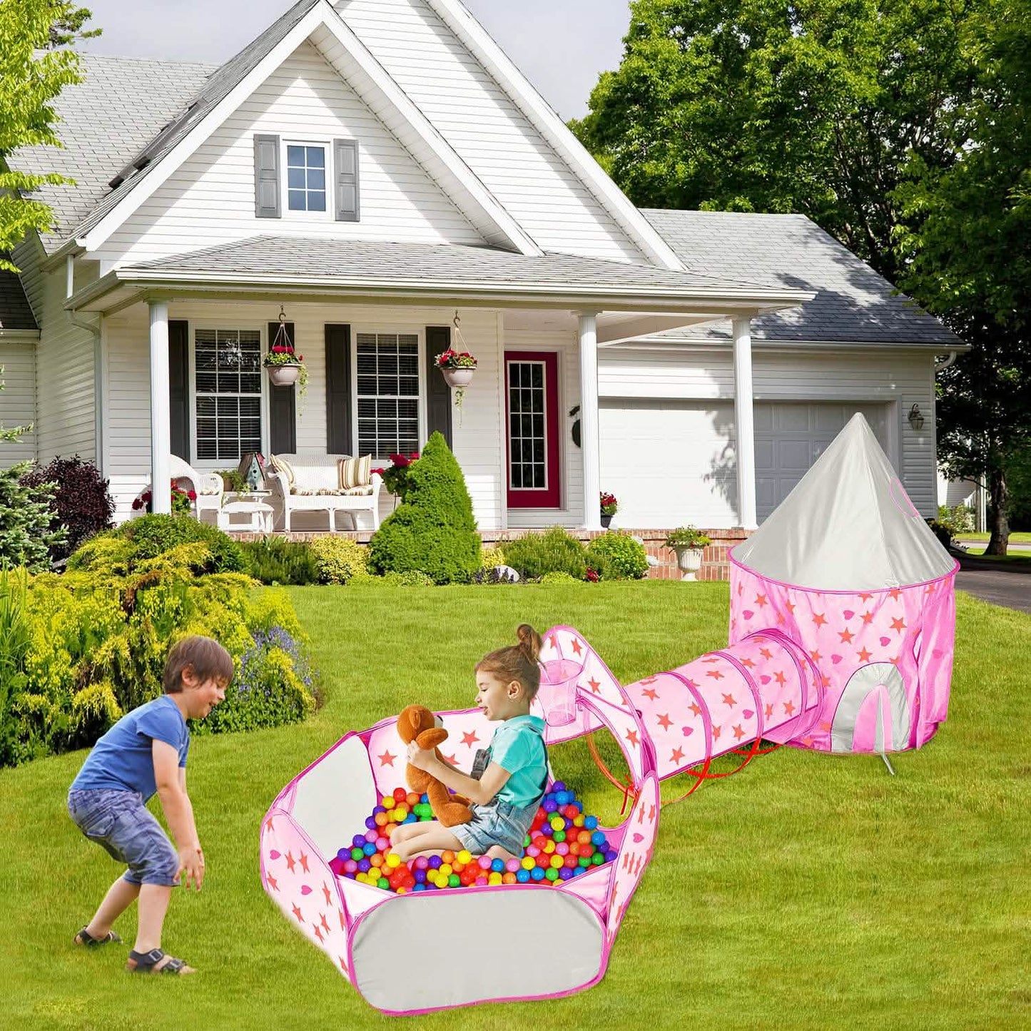 3-in-1 Kids Play Tent Ball Pit Set