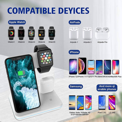 3-in-1 Qi-Certified 15W Fast Charging Station
